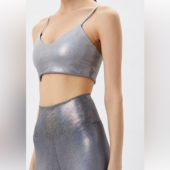 Beachriot Georgia silver sport bra New with Tag size M - Picture 8 of 13